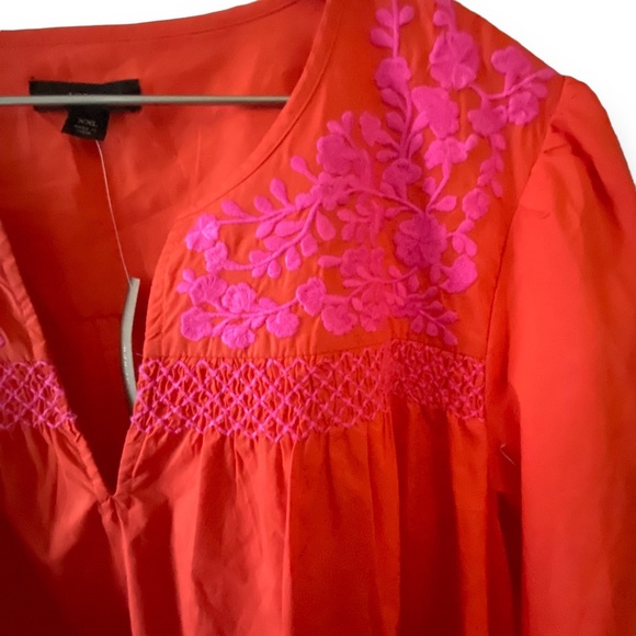 J. Crew Orange and Pink Midi Dress - Picture 11 of 12